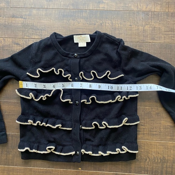 Kate Spade black sweater with Cream Ruffles - Picture 6 of 7